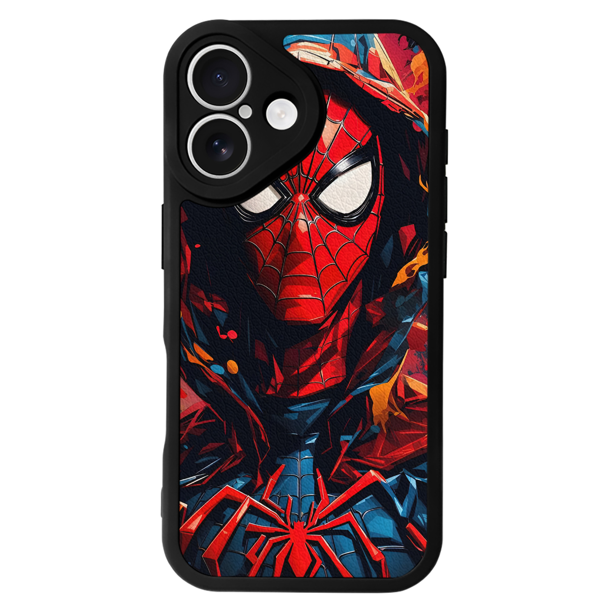 （画像用） Spider Man スパイダーマン 【iPhone 16シリーズ対応】シリコンスマホケース（レザー調） 材質：シリコン